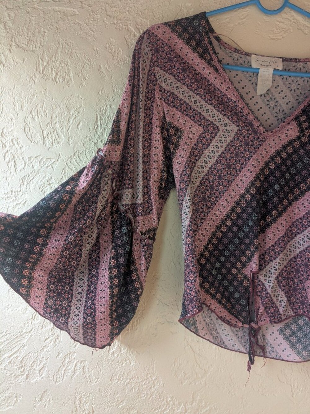Anthropologie Lavender Field Bell Sleeves Front Knot